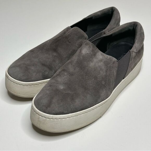Vince Preston Suede Slip-On Sneaker in Dark Gray Steel Size 8 - Picture 10 of 11